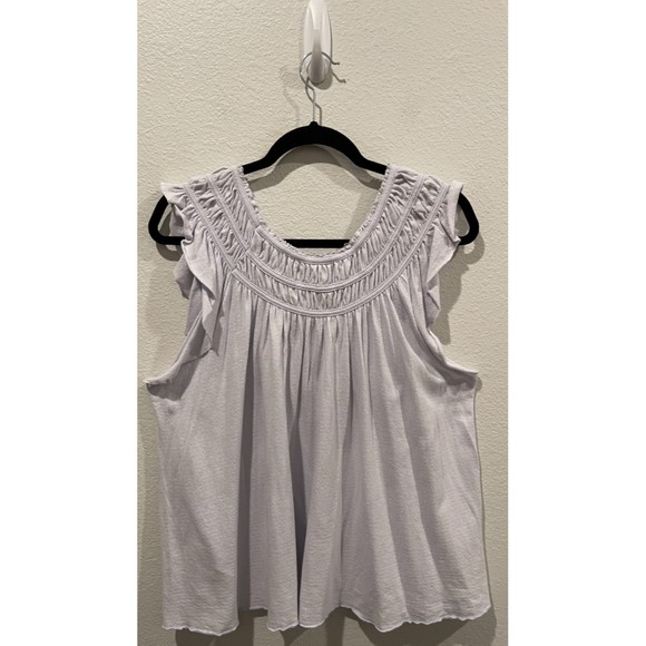 WE THE FREE Coconut Gathered Lilac Basic T-Shirt - Picture 4 of 4